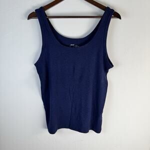 AERIE Women’s Ribbed Tank Top Navy Blue Size XL Soft Stretch Cotton Blend Lounge